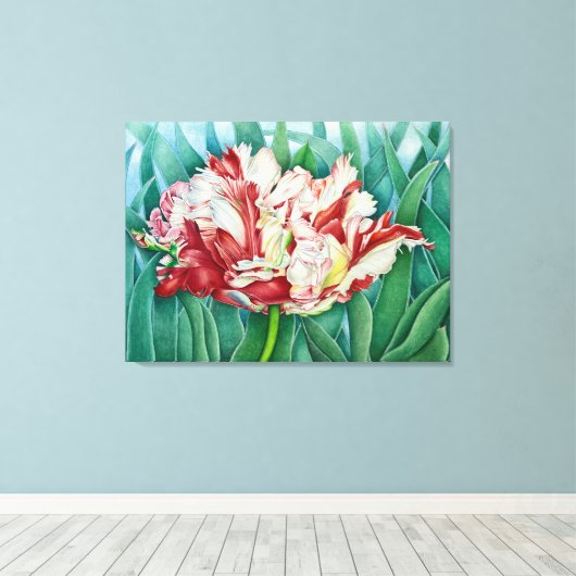 Parrot Tulip Leinwanddruck (Insitu (Holzboden))