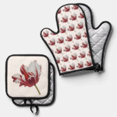 Parrot Tulip long Ofenhandschuh & Topflappen-Set (Vorderseite/Rückseite)