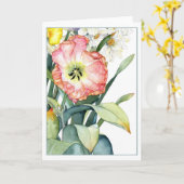Parrot Tulip Wasserfarbe 12x18 Faltkarte Karte (Gelbe Blume)