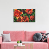 "Parrot Tulips Triptych" Canvas Print Leinwanddruck (Insitu (Wohnzimmer))