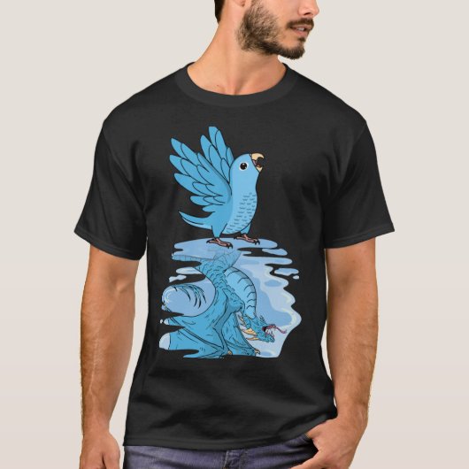 Parrot und Dragon Reflection I Blue Parrotlet T-Shirt (Vorderseite)