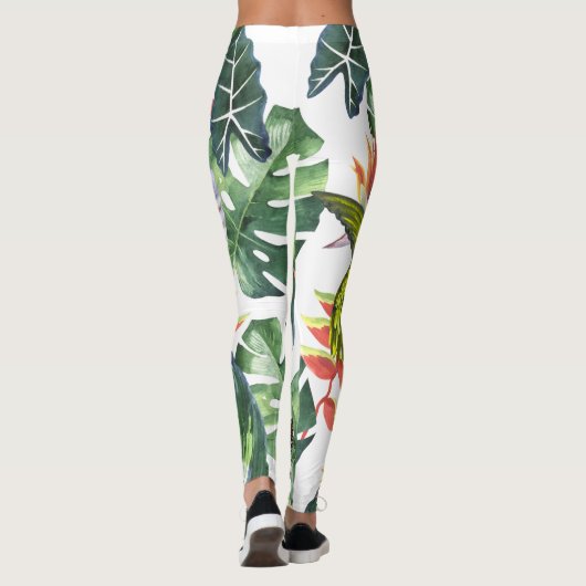 Parrot und Hummingbird tropisch Leggings (Rückseite)