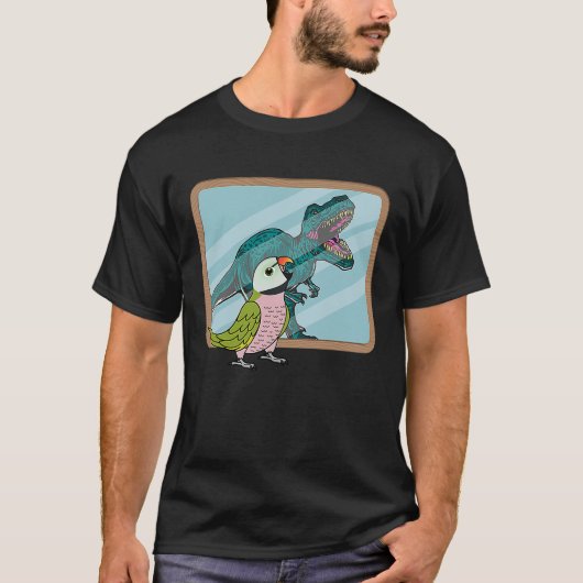 Parrot und Rex Reflektion I Mustache Parakeet T-Shirt (Vorderseite)