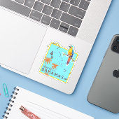 Parrot Vacation Map Bahamas Sticker Cruise (Laptop mit iPhone)