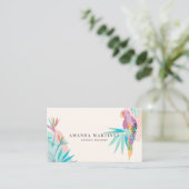 Parrot Vibrant Tropical Motif Visitenkarte (Stehend Vorderseite)