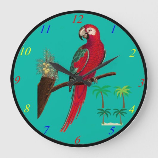 Parrot Wall Clock Große Wanduhr (Vorderseite)