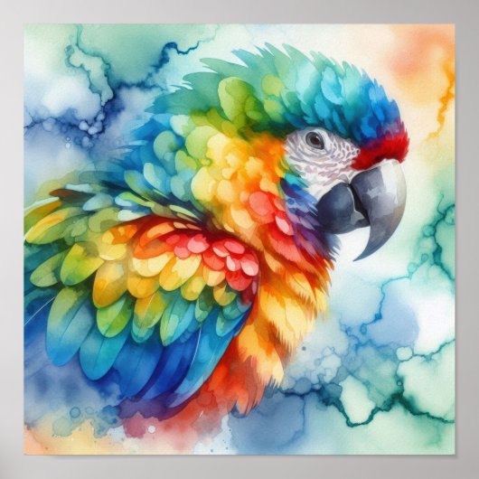 Parrot Watercolor Poster (Vorne)