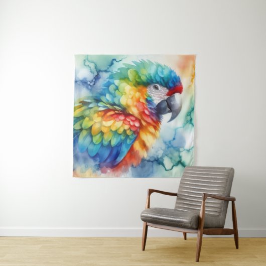 Parrot Watercolor Wandteppich (Beispiel)