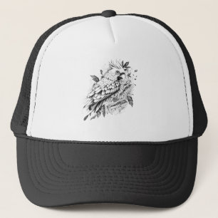 Parrot Wild Animal Nature Illustration Art Tattoo Truckerkappe