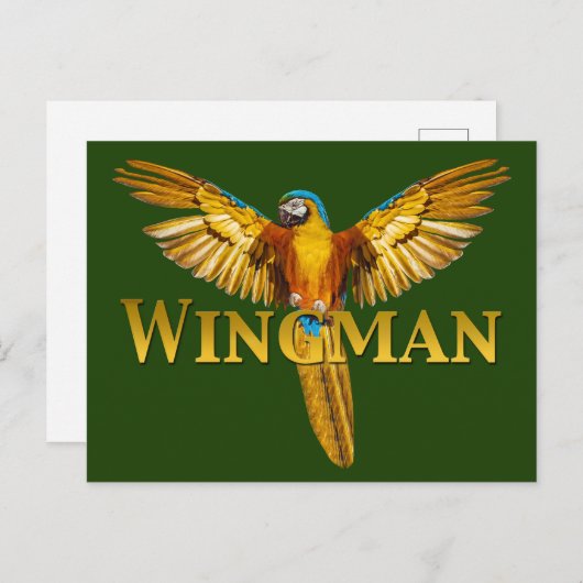 Parrot Wingman Postkarte (Vorne/Hinten)