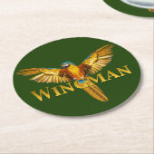 Parrot Wingman Runder Pappuntersetzer (Angewinkelt)