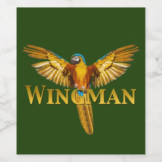 Parrot Wingman Weinetikett (Einzelnes Label)