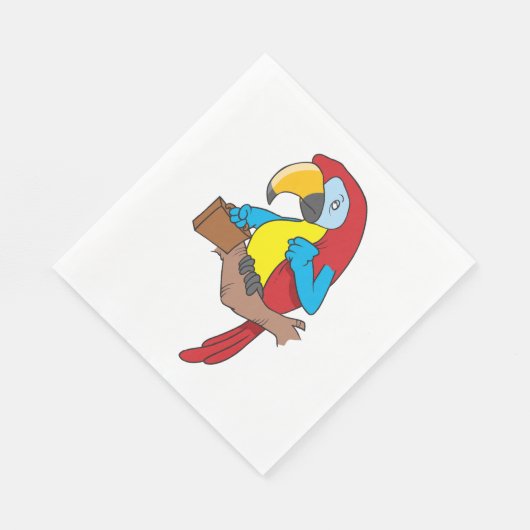 Parrot With A Briefcase Napkins Serviette (Ecke)