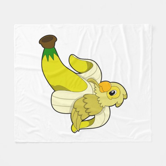Parrot with Banana Fleecedecke (Vorderseite (Horizontal))