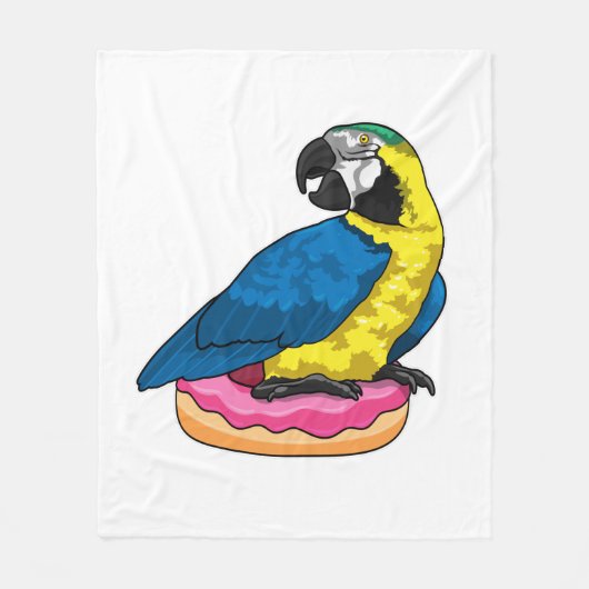 Parrot with Donut Fleecedecke (Vorderseite)