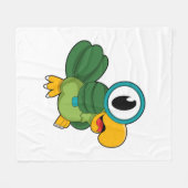 Parrot with Magnifying glass Fleecedecke (Vorderseite (Horizontal))