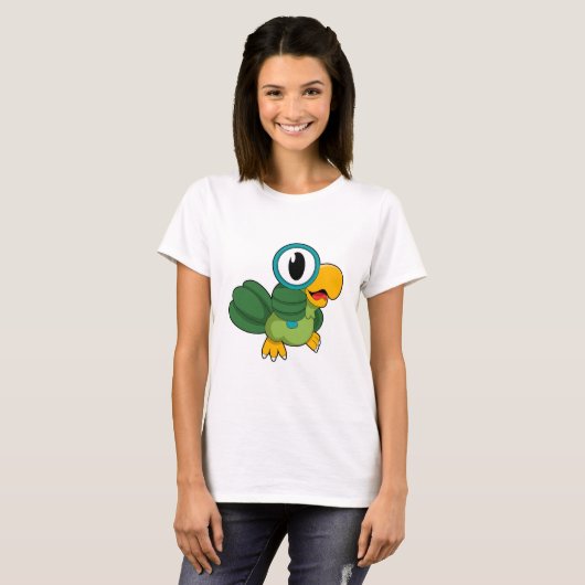 Parrot with Magnifying glass T-Shirt (Vorne ganz)
