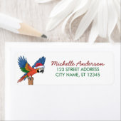  Parrot with Santa Hat Christmas Return Address    (Insitu)