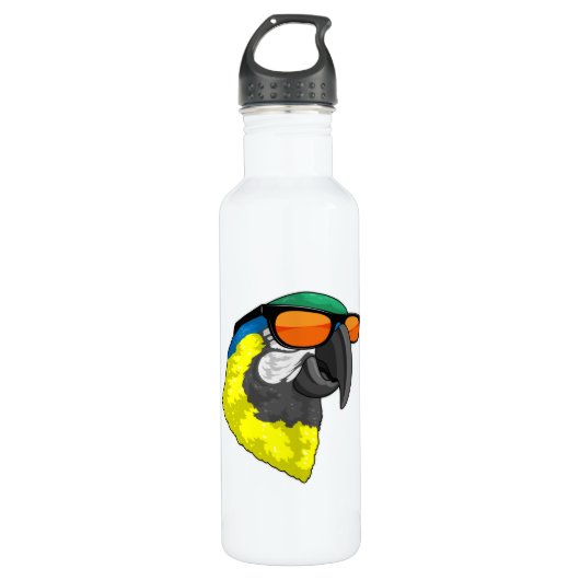 Parrot with Sungasse Edelstahlflasche (Vorderseite)