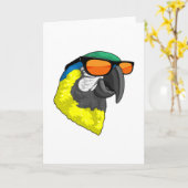 Parrot with Sungasse Karte (Gelbe Blume)