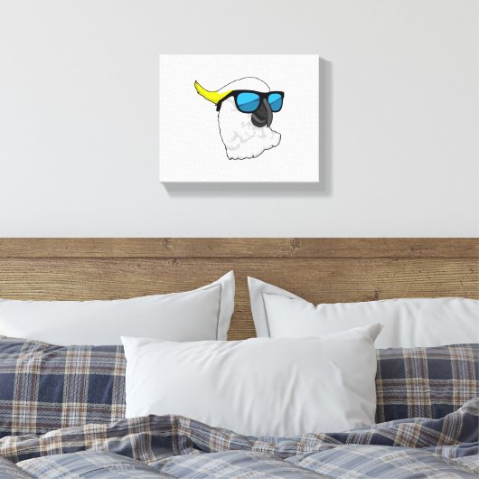 Parrot with Sungasse Leinwanddruck (Insitu (Schlafzimmer))