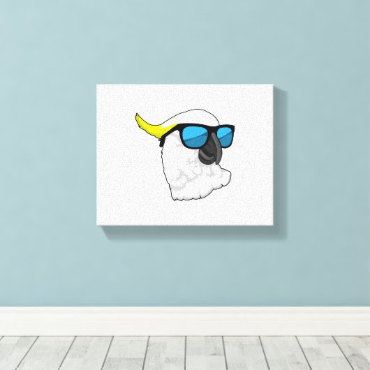 Parrot with Sungasse Leinwanddruck (Insitu (Holzboden))