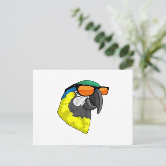 Parrot with Sungasse Postkarte (Stehend Vorderseite)