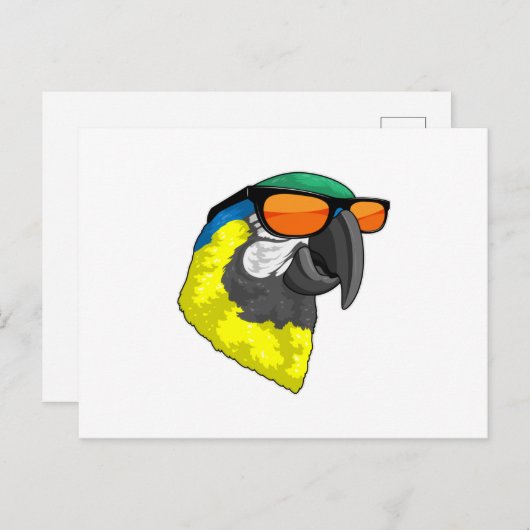 Parrot with Sungasse Postkarte (Vorne/Hinten)