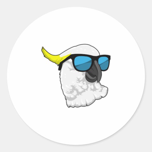 Parrot with Sunglasses Runder Aufkleber (Vorderseite)