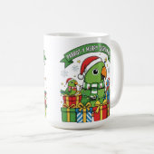 Parrot-y Merry Christmas – Cute Festive Parrot Hol Kaffeetasse (VorderseiteRechts)