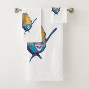 Parrotfish - Abstraktes Design - Aus dem Foto schn Badhandtuch Set