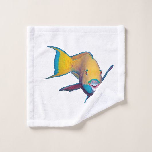 Parrotfish - Abstraktes Design - Aus dem Foto schn Badhandtuch Set (Waschlappen)