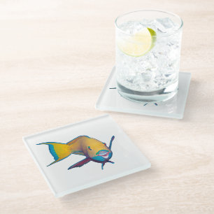 Parrotfish - Abstraktes Design - Aus dem Foto schn Glasuntersetzer