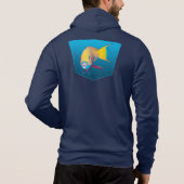 Parrotfish - blauer Hintergrund mit Designgradient Hoodie (Rückseite)