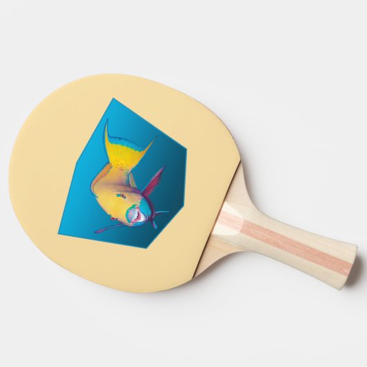 Parrotfish - blauer Hintergrund mit Designgradient Tischtennis Schläger (Seitenansicht)