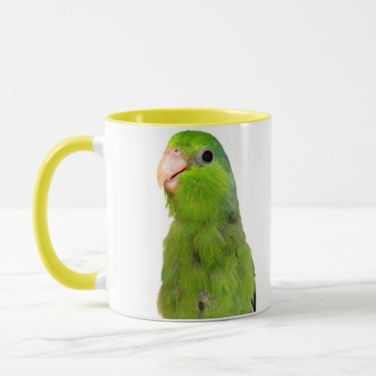 Parrotlet Vogel-Grün Parrotlet gelbe Tasse (Links)