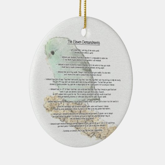 Parrotlets elf Demandments Keramik Ornament (Rechts)