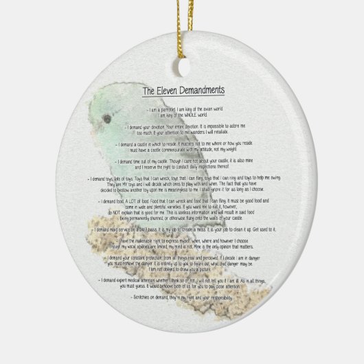 Parrotlets elf Demandments Keramik Ornament (Links)