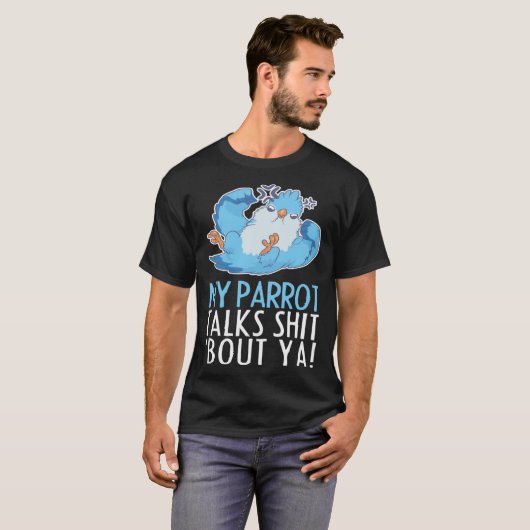 Parrots Bird Budgerigar spricht über Quaker Macaw T-Shirt (Vorne ganz)