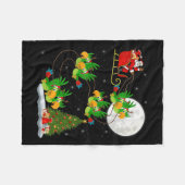 Parrots Bird Santa Sleigh Funny Magic Chr Fleecedecke (Vorderseite (Horizontal))
