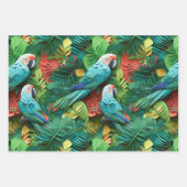 Parrots Floral Kirigami Geschenkpapier Set (Vorderseite 3)