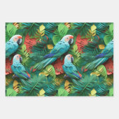 Parrots Floral Kirigami Geschenkpapier Set (Vorderseite 2)
