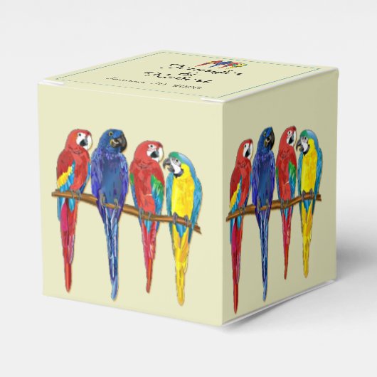 Parrots Hochzeit Geschenkschachtel (Vorderseite)