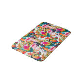 Parrots & Palm Blätter Badematte (Schrägansicht)