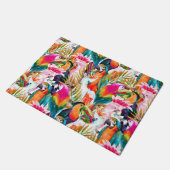 Parrots & Palm Blätter Fußmatte (Schrägansicht)