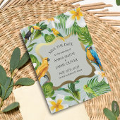 Parrots Plumeria Wedding Save The Date