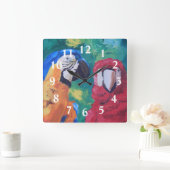 Parrots Quadratische Wanduhr (Zuhause)