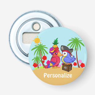 Parrots Treasure Liebe Cartoon Personalisiert Flaschenöffner