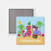 Parrots Treasure Liebe Magnet (Vorderseite/Rückseite)