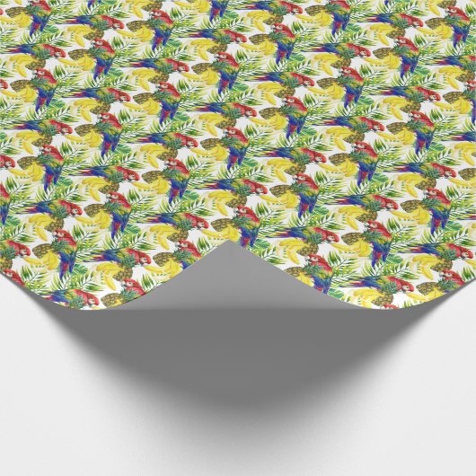 Parrots und Tropical Frucht Geschenkpapier (Ecke)